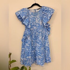 Zara Blue and White Floral Dress